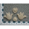 Silikonová formička Ornament holubica a srdce 92